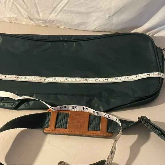 Vintage Eddie Bauer Green Garment Bag with Brown Trim - Picture 10 of 15